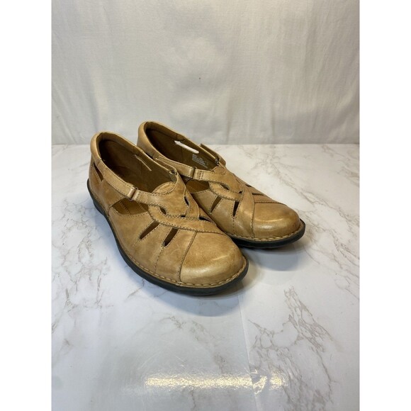 Women's Clarks Bendables Chestnut Leather Mary Jane Loafer Sz. 8M - Picture 1 of 7